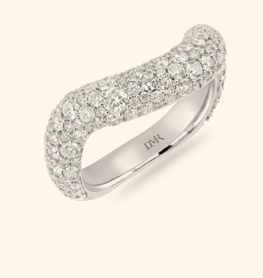Making Waves Platinum Round Brilliant Cut Diamond Ring