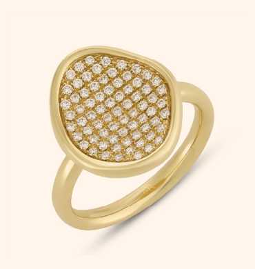 Amalfi Yellow Gold Pavé Diamond Ring