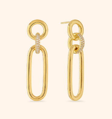Giallo Pavé 18ct Yellow Gold Diamond Drop Earrings
