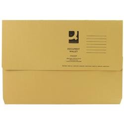 Q-Connect Document Wallet Foolscap Yellow (Pack of 50) KF23017