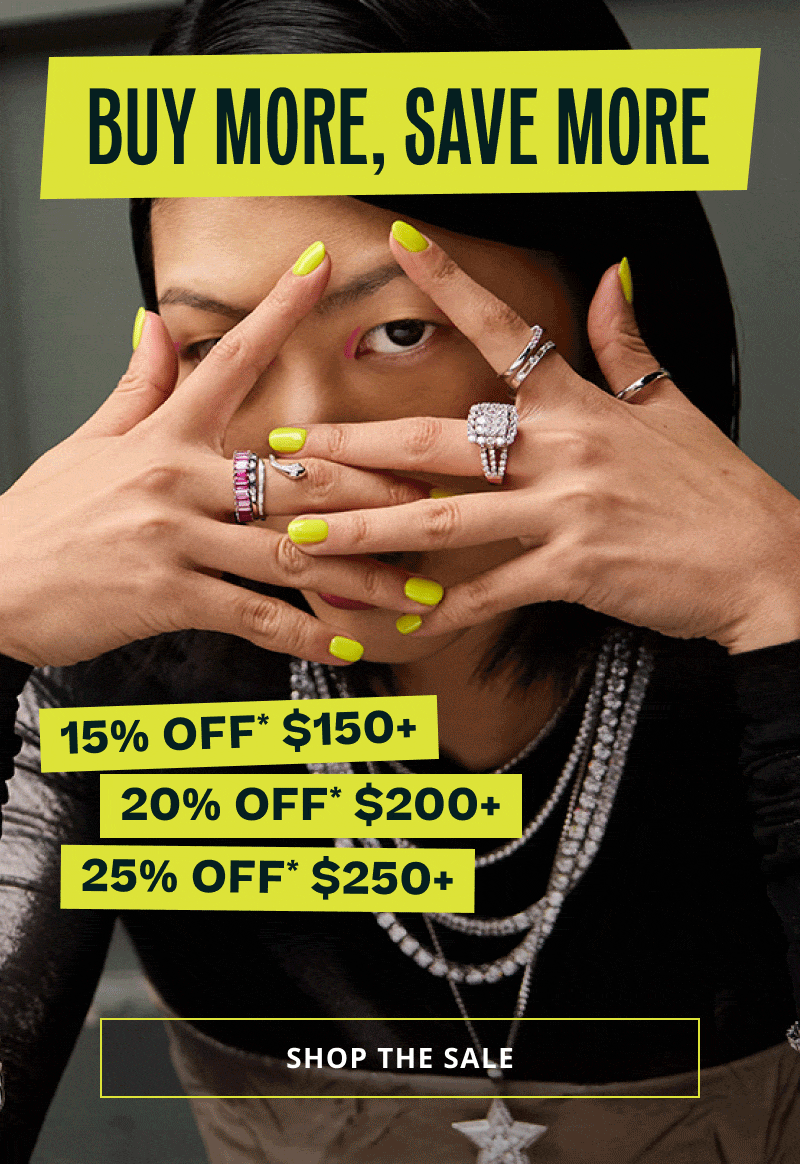 Rotating models (Female & male) with thick silver-set diamond styles. BMSM. 15% OFF $150+. 20% OFF $200+. 25% OFF $250+. Click here to shop the sale
