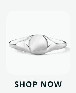 Sterling silver signet-style ring with a rounded oval face. Click here to shop now