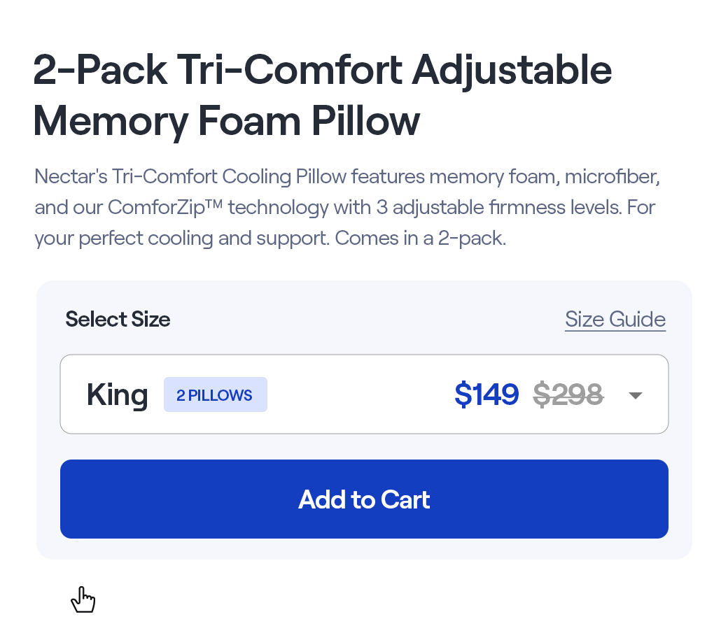 How to Redeem: Free 2-Pack Tri-Comfort Cooling Pillow with mattress order (select Standard or King)