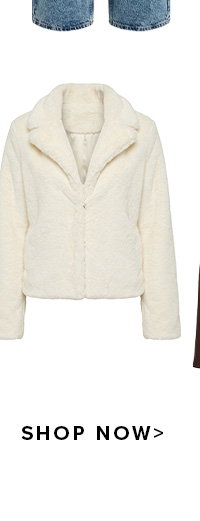 White Fur Jacket Collared