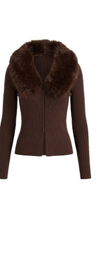 Brown Fitted Cardigan
