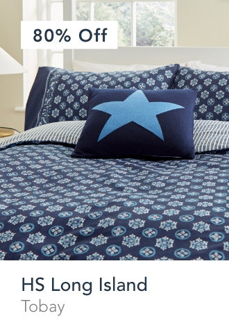 Save 80% HS Long Island Tobay Bedding in Cobalt Blue & Navy