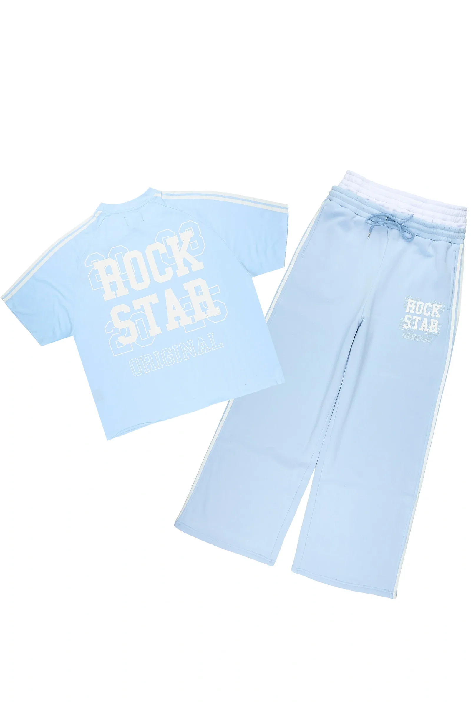 Image of Berco Light Blue T-Shirt/Double Waisted Baggy Track Set