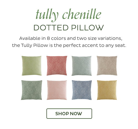 Tully Chenille Dotted Pillow - Available in 8 colors and two size variations, the Tully Pillow is the perfect accent to    any seat. - Shop Now