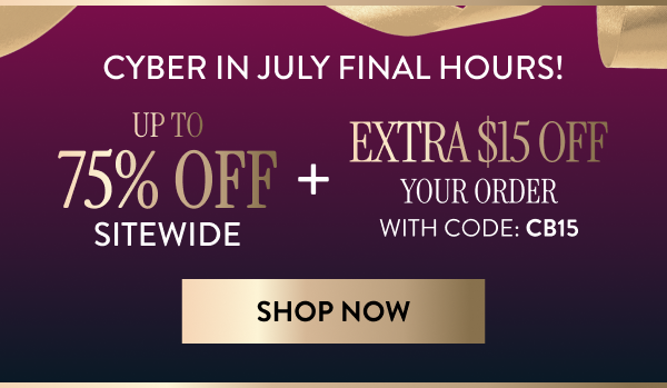Up To 75% Off Sitewide + An Extra $15 Off Your Order | With Code: CB15 | Shop Now