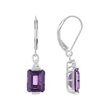 Purple Canela Amethyst Rhodium Over Sterling Silver Earrings 4.05ctw