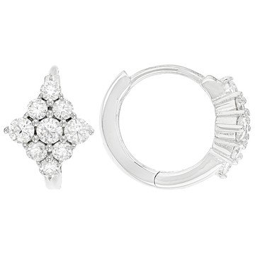 Moissanite Platineve Hoop Earrings 0.72ctw DEW.