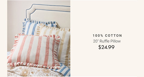 20" Ruffle Pillow (100% Cotton)