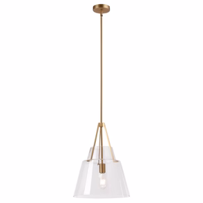 15" Todd Modern 1-Light Brushed Brass Island Pendant Light