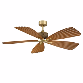 56" Porter Soft Brass IP66 Outdoor Downrod Mount Ceiling Fan
