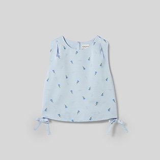 Top satin brodé