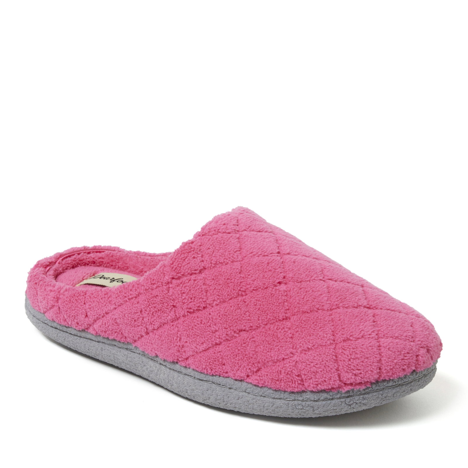 Image of Dearfoams Women's Leslie Quilted Terry Clog, Paradise Pink