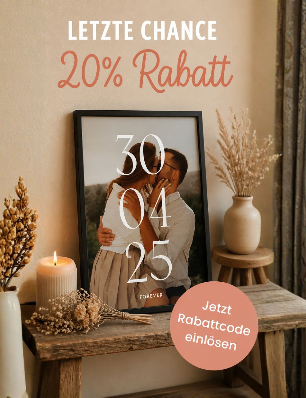 20% Rabatt Hochzeitsgeschenke Countdown