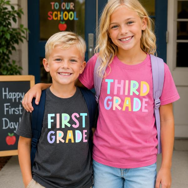 Back To School Kids, Pastel, First Day, Teacher, Grades, Students, Colorful Comfort Colors T-Shirt