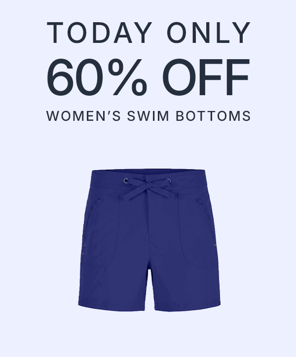 all women's swim bottoms 60% off today only