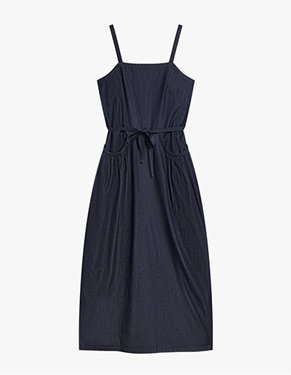 indigo chambray strap dress