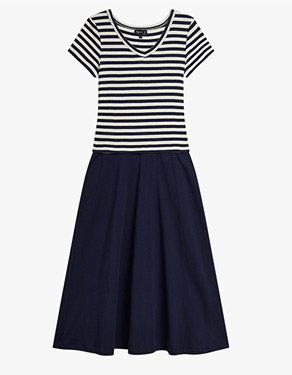 blue Chic striped cotton dress
