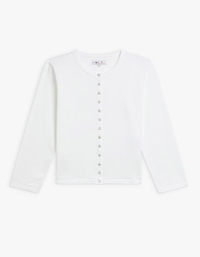 white organic cotton Le Petit cardigan