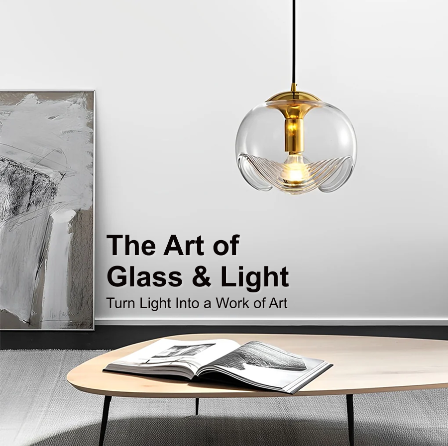 Retro Creative Electroplated Glass LED Modern Pendant Light Hanging Lamp