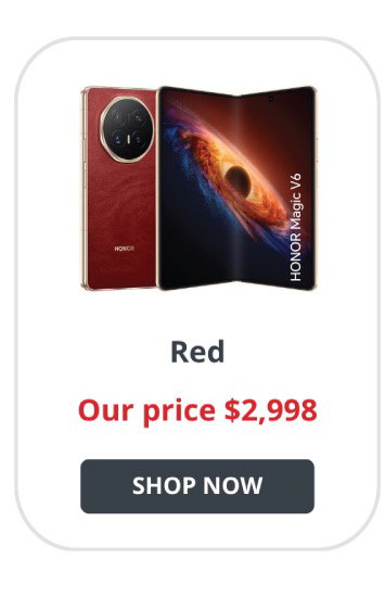 HONOR Magic V6 5G Fold (512GB/16GB, Redeem Offer: Watch 6 & Clip Earbuds) - Red