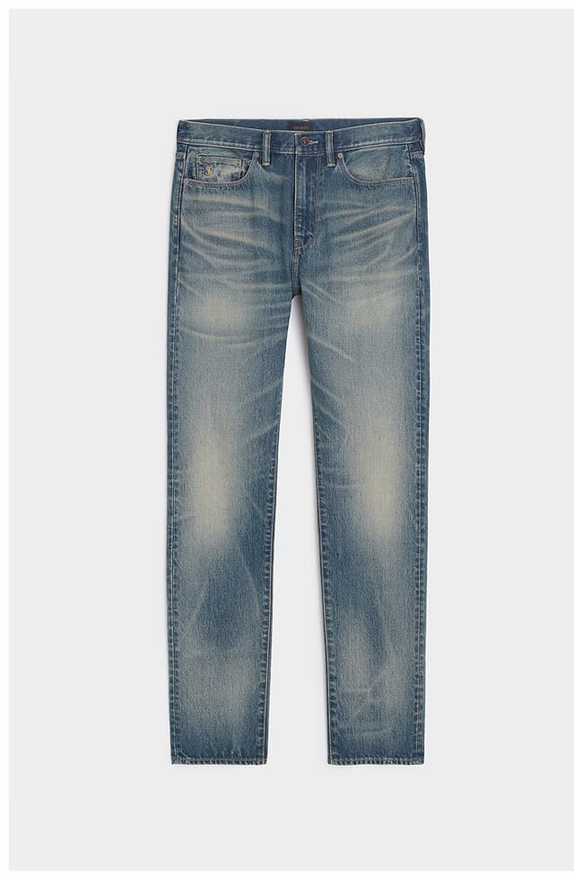 High-Rise Slim Fit Jean in Worn Dark Indigo