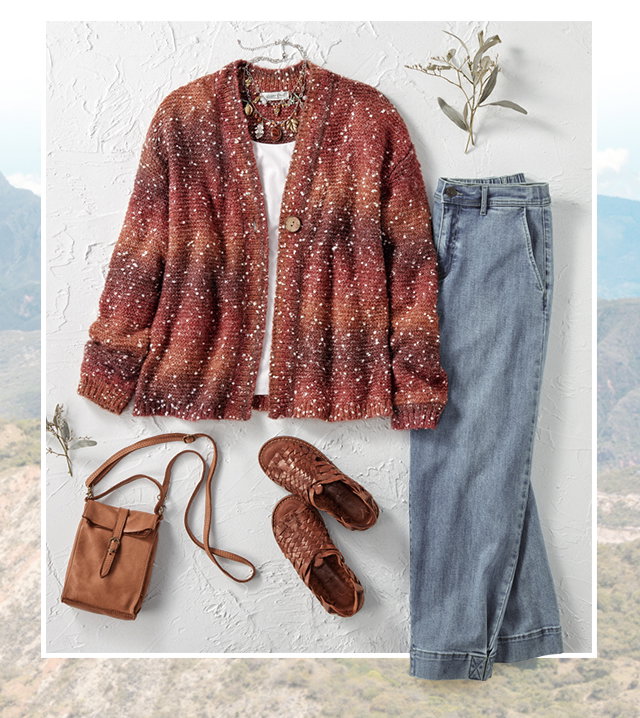 Marled Ombré V-Neck Cardigan outfit