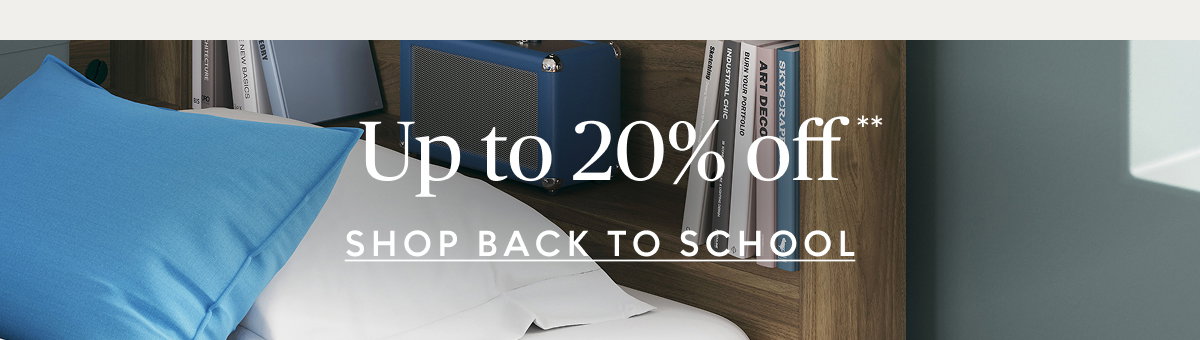 Back to school up to 20% off