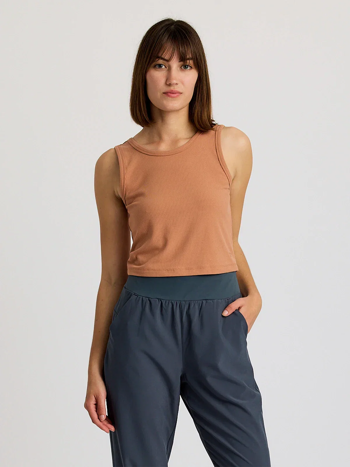 Image of Women's Ribbed Bamboo Tank - Canyon Clay