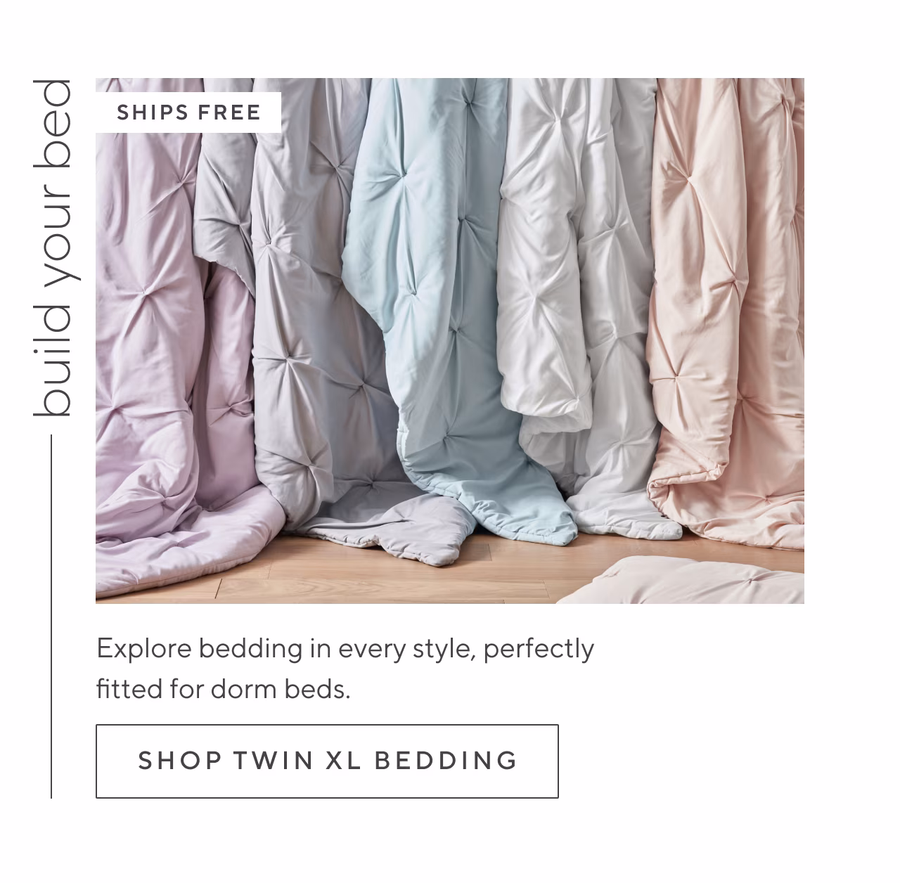 Build your bed. Shop twin xl bedding