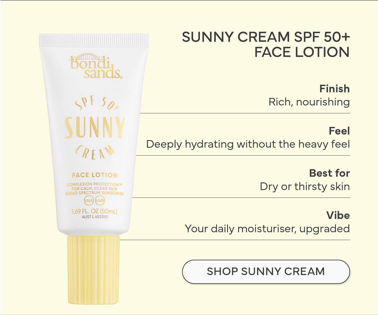 Shop Sunny Cream SPF 50+ Face Lotion