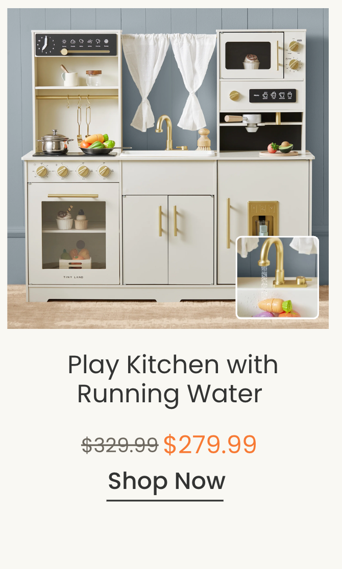 Tiny Land® Play Kitchen with Running Water - Iconic Aqua Kitchen in Cream