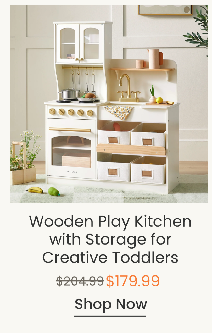 Tiny Land® Wooden Play Kitchen with Storage for Creative Toddlers