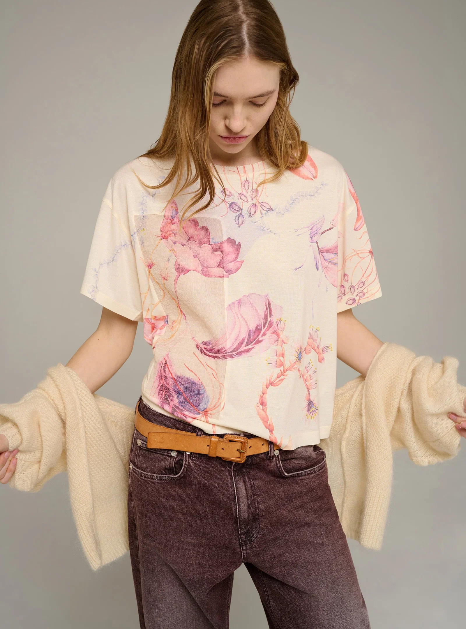Image of Tee-shirt imprimé grosses fleurs