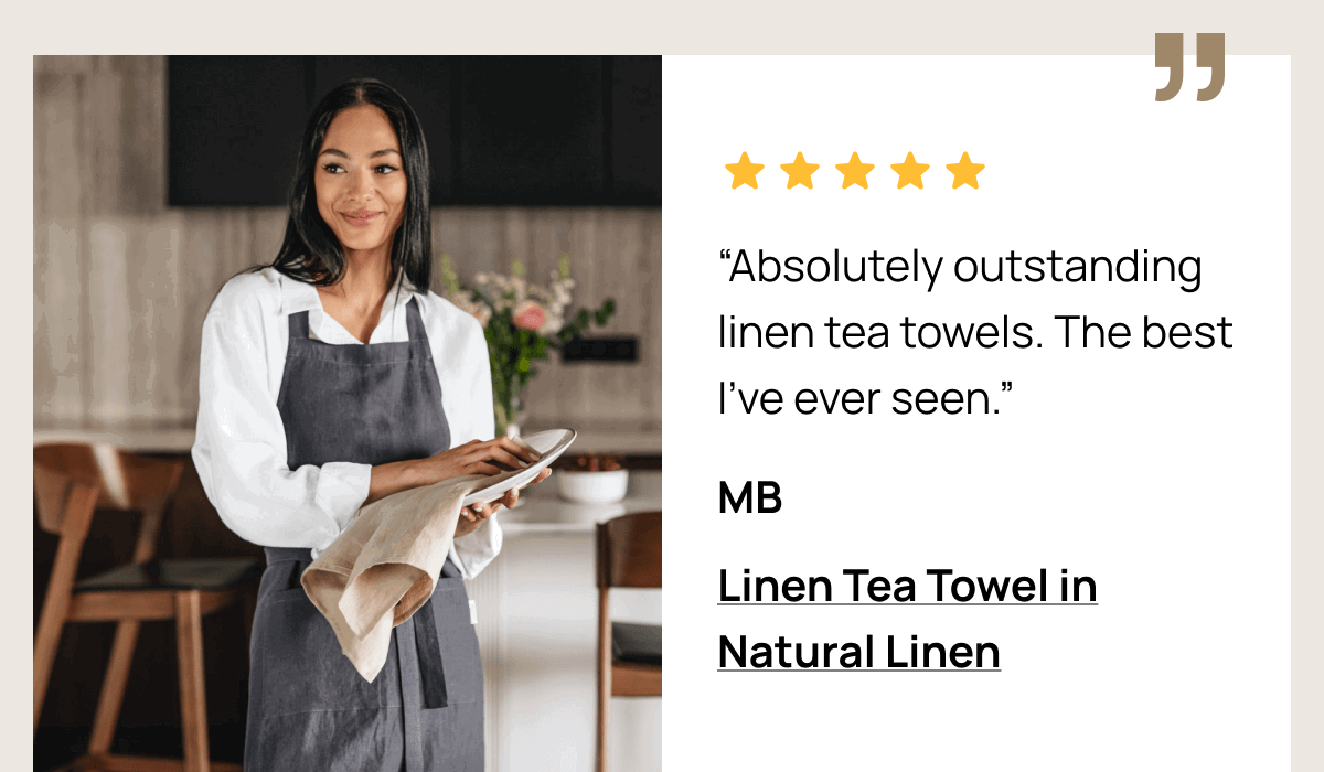 MB, Linen Tea Towel in Natural Linen 