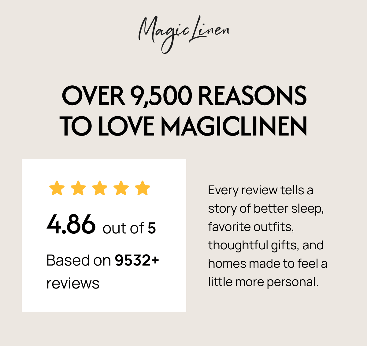 OVER 9,500 REASONS TO LOVE MagicLinen