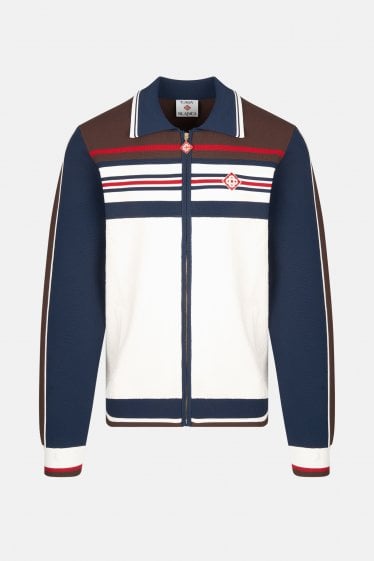 CAFE STRIPE ZIP UP JACKET
