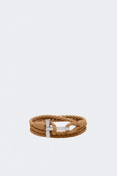 Braided Leather Bracelet Tan