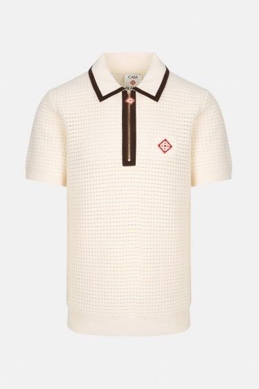WAFFLE STITCH LS POLO SHIRT