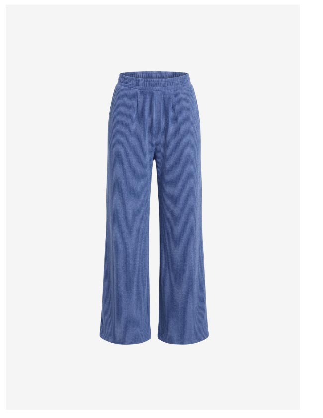 Brushed Rib Wide Leg Pant | Heather Coastal Fjord