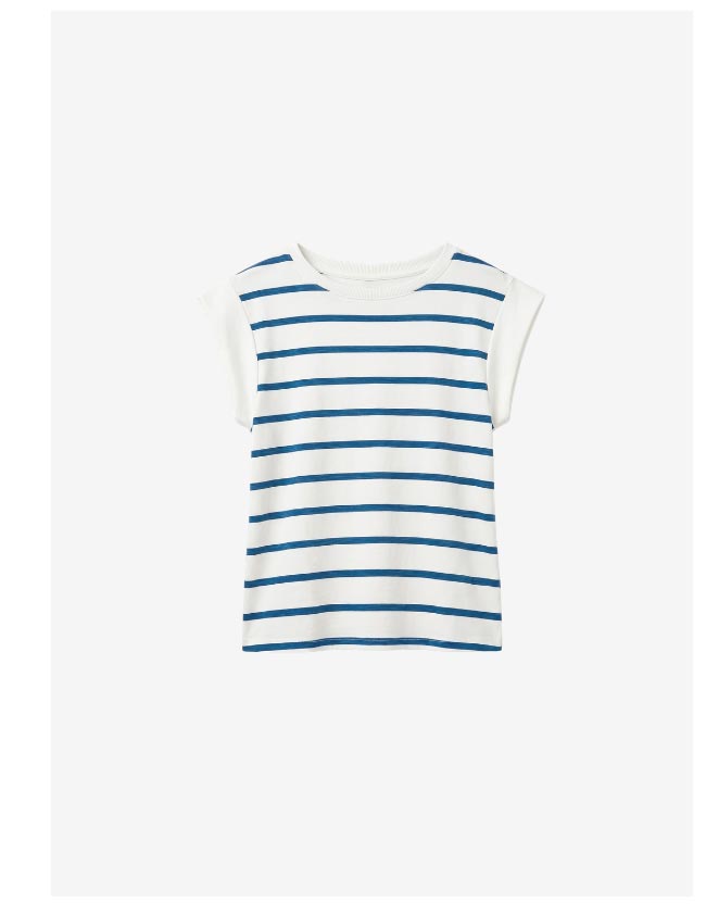 Constance Rib Top | Navy Peony Constance Stripe