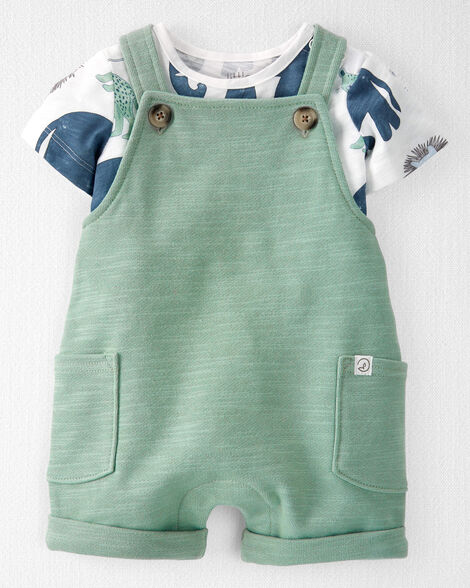 Image of Baby 2-Piece Organic Cotton Shortall Set