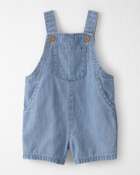 Image of Baby Organic Cotton Chambray Shortall