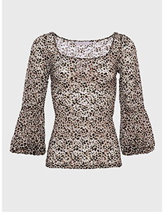 Leopard printed shirt with 3/4 sleeves