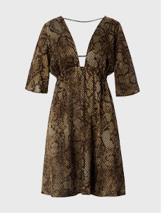 Burnout snakeskin printed dress
