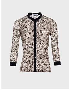 Lace animal print shirt with 3/4 sleeves