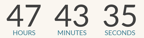 countdown timer showing hours, minutes and seconds until 8/2 at 12PM EDT